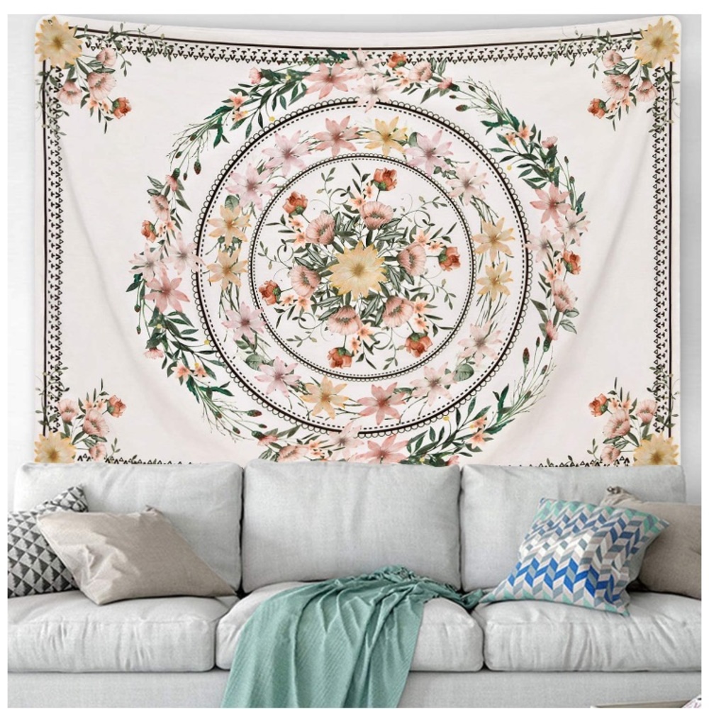 Floral Hippie Bedroom Bohemian Wall Tapestry Art - Picture 2 of 6